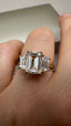 18ct Yellow Gold 3.00ct Lab-Grown Emerald Cut & Tapered Baguette Diamonds Engagement Ring | 2.00ct Centre Emerald Cut