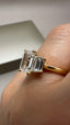 18ct Yellow Gold 3.00ct Lab-Grown Emerald Cut & Tapered Baguette Diamonds Engagement Ring | 2.00ct Centre Emerald Cut