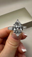 18ct Yellow Gold 4.00ct Lab-Grown Marquise Cut & Tapered Baguette Diamonds Engagement Ring | 3.00ct Centre Emerald Cut