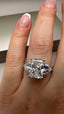 Platinum 4.50ct Lab-Grown Radiant Cut & Trillion Diamonds Engagement Ring | 3.00ct Centre Radiant Cut