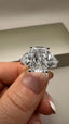 Platinum 4.50ct Lab-Grown Radiant Cut & Trillion Diamonds Engagement Ring | 3.00ct Centre Radiant Cut