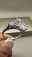 Platinum 4.50ct Lab-Grown Radiant Cut & Trillion Diamonds Engagement Ring | 3.00ct Centre Radiant Cut