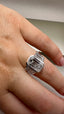 Platinum 4.00ct Lab-Grown Emerald Cut & Baguette Diamonds Engagement Ring | 3.00ct Centre Emerald Cut