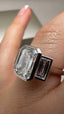 Platinum 4.00ct Lab-Grown Emerald Cut & Baguette Diamonds Engagement Ring | 3.00ct Centre Emerald Cut