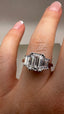 Platinum 3.00ct Lab-Grown Emerald Cut & Tapered Baguette Diamonds Engagement Ring | 2.00ct Centre Emerald Cut