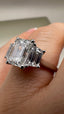Platinum 3.00ct Lab-Grown Emerald Cut & Tapered Baguette Diamonds Engagement Ring | 2.00ct Centre Emerald Cut
