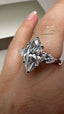 Platinum 3.70ct Lab-Grown Marquise & Pear Cut Diamond Engagement Ring | 3.00ct Centre Marquise