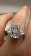 18ct Yellow Gold 4.50ct Lab-Grown Radiant & Trillion Cut Diamond Engagement Ring | 3.00ct Centre Radiant