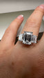 Platinum 4.40ct Lab-Grown Emerald Cut & Emerald Cut Diamonds Engagement Ring | 3.00ct Centre Emerald Cut