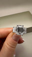 Platinum 4.40ct Lab-Grown Emerald Cut & Emerald Cut Diamonds Engagement Ring | 3.00ct Centre Emerald Cut