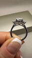 Platinum 4.40ct Lab-Grown Emerald Cut & Emerald Cut Diamonds Engagement Ring | 3.00ct Centre Emerald Cut