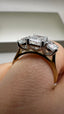 Platinum 2.50ct Lab-Grown Emerald Cut & Round Diamond Engagement Ring | 1.50ct Centre Emerald Cut