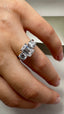 Platinum 2.50ct Lab-Grown Emerald Cut & Round Diamond Engagement Ring | 1.50ct Centre Emerald Cut