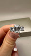Platinum 2.50ct Lab-Grown Emerald Cut & Round Diamond Engagement Ring | 1.50ct Centre Emerald Cut