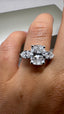 Platinum 3.80ct Lab-Grown Cushion Cut & Pear Cut Diamonds Engagement Ring | 3.00ct Centre Cushion Cut