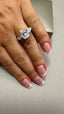 Platinum 3.80ct Lab-Grown Cushion Cut & Pear Cut Diamonds Engagement Ring | 3.00ct Centre Cushion Cut