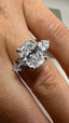 Platinum 3.80ct Lab-Grown Cushion Cut & Pear Cut Diamonds Engagement Ring | 3.00ct Centre Cushion Cut