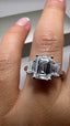 Platinum 2.60ct Lab-Grown Emerald Cut & Emerald Cut Diamond Engagement Ring | 2.00ct Centre Cushion Cut