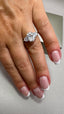 Platinum 2.20ct Lab-Grown Oval Cut & Heart Cut Diamond Engagement Ring | 1.50ct Centre Oval Cut