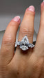 Platinum 3.70ct Lab-Grown Pear Cut & Pear Cut Diamond Engagement Ring | 3.00ct Centre Pear Cut