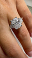 Platinum 3.50ct Lab-Grown Cushion Cut & Half Moon Diamond Engagement Ring | 3.00ct Centre Cushion Cut