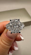 Platinum 3.50ct Lab-Grown Cushion Cut & Half Moon Diamond Engagement Ring | 3.00ct Centre Cushion Cut