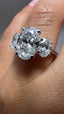 Platinum 3.50ct Lab-Grown Oval Cut & Oval Cut Diamond Engagement Ring | 2.50ct Centre Oval Cut