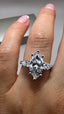 Platinum 2.50ct Lab-Grown Marquise Cut & Pear Cut Diamond Engagement Ring | 2.00ct Centre Marquise Cut