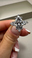 Platinum 2.50ct Lab-Grown Marquise Cut & Pear Cut Diamond Engagement Ring | 2.00ct Centre Marquise Cut