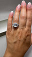 Platinum 5.40ct Lab-Grown Emerald Cut & Tapered Baguette Diamonds Engagement Ring | 5.00ct Centre Emerald Cut