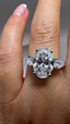 Platinum 3.70ct Lab-Grown Oval Cut & Pear Cut Diamonds Engagement Ring | 3.00ct Centre Oval Cut
