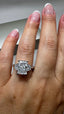 Platinum 3.40ct Lab-Grown Radiant Cut & Half Moon Diamonds Engagement Ring | 3.00ct Centre Radiant Cut
