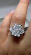 Platinum 3.40ct Lab-Grown Radiant Cut & Half Moon Diamonds Engagement Ring | 3.00ct Centre Radiant Cut