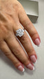 Platinum 3.40ct Lab-Grown Radiant Cut & Half Moon Diamonds Engagement Ring | 3.00ct Centre Radiant Cut