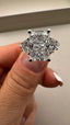 Platinum 3.40ct Lab-Grown Radiant Cut & Half Moon Diamonds Engagement Ring | 3.00ct Centre Radiant Cut