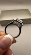 Platinum 3.40ct Lab-Grown Radiant Cut & Half Moon Diamonds Engagement Ring | 3.00ct Centre Radiant Cut
