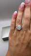 Platinum 3.40ct Lab-Grown Radiant Cut & Half Moon Diamonds Engagement Ring | 3.00ct Centre Radiant Cut