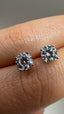 9ct White Gold Single Stone Diamond Stud Earrings | 1.00ct Round Diamonds