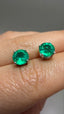 9ct White Gold Single Stone Lab-Grown Emerald Stud Earrings | 2.00ct Round Emeralds