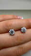 9ct White Gold Single Stone Diamond Stud Earrings | 2.00ct Round Diamonds