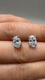 18ct White Gold Single Stone Diamond Stud Earrings | 2.00ct Oval Diamonds