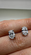 18ct White Gold Single Stone Diamond Stud Earrings | 2.00ct Oval Diamonds