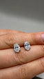 18ct White Gold Single Stone Diamond Stud Earrings | 2.00ct Oval Diamonds