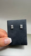 Platinum Single Stone Diamond Stud Earrings | 2.00ct Emerald Cut Diamonds