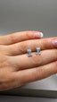 Platinum Single Stone Diamond Stud Earrings | 2.00ct Emerald Cut Diamonds