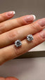 9ct White Gold Single Stone Diamond Stud Earrings | 3.00ct Round Cut Diamonds