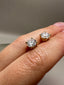 9ct Yellow Gold Single Stone Diamond Stud Earrings | 2.00ct Round Cut Diamonds