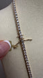 9ct Yellow Gold Lab-Grown Diamond Graduated Tennis Necklace | 25.00ct Round Diamonds