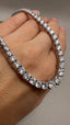 9ct White Gold Lab-Grown Diamond Graduated Tennis Necklace | 20.00ct Round Diamonds