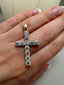 9ct Yellow Gold Diamond Cross Pendant with Chain | 3.42ct Lab-Grown Diamonds